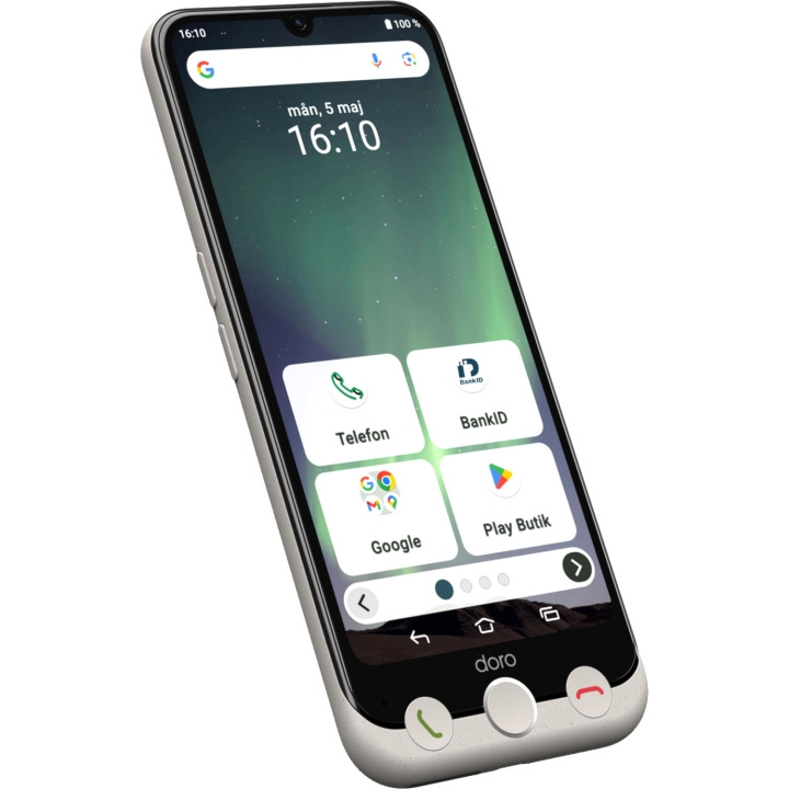 Doro Smartphone 4G Aurora A31 Ben-Vit i gruppen SMARTTELEFON & NETTBRETT / Mobiltelefoner & smartphones hos TP E-commerce Nordic AB (D23286)