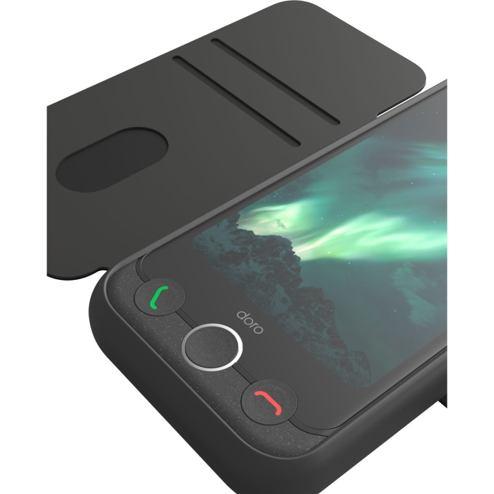 Doro Plånboksfodral Aurora A11 Grafit-grå i gruppen SMARTTELEFON & NETTBRETT / Mobilbeskyttelse / Andre modeller hos TP E-commerce Nordic AB (D23291)