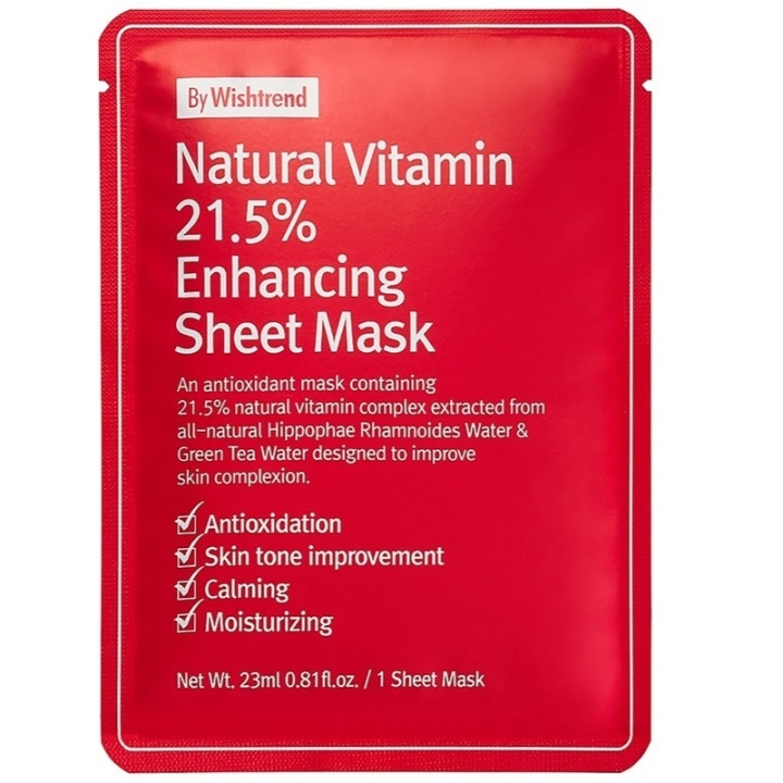 By Wishtrend Natural Vitamin 21.5% Enhancing Sheet Mask i gruppen HELSE OG SKJØNNHET / Hudpleie / Ansikt / Masker hos TP E-commerce Nordic AB (D23322)