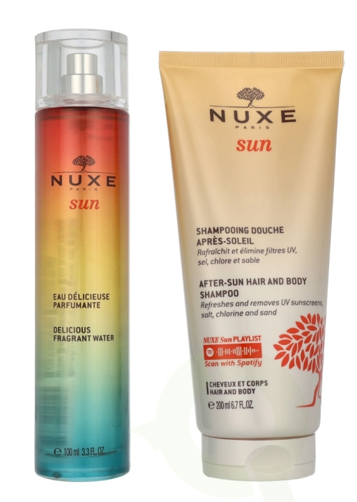 Nuxe Sun The Smell Of Summer Set 300 ml Delicious Fragrant Water Spray 100ml/After Sun Hair & Body Shampoo 200ml i gruppen HELSE OG SKJØNNHET / Hår & styling / Hårpleie / Sjampo hos TP E-commerce Nordic AB (D23413)