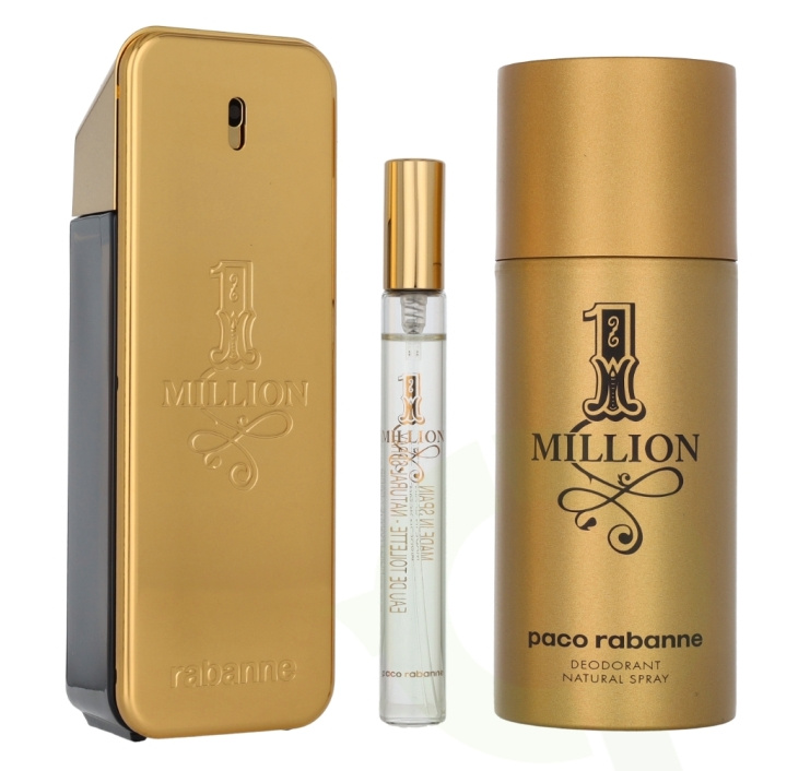 Paco Rabanne 1 Million Giftset 260 ml Edt Spray 100 ml/Deo Spray 150 ml/Edt Travel Spray 10ml i gruppen HELSE OG SKJØNNHET / Duft og parfyme / Parfyme / Parfyme for han hos TP E-commerce Nordic AB (D23571)