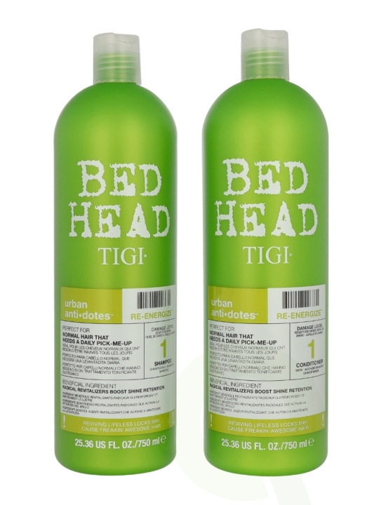 TIGI BH Re-Energize Tween Set 1500 ml Shampoo 750ml/Conditioner 750ml - Rehab For Normal Hair i gruppen HELSE OG SKJØNNHET / Hår & styling / Hårpleie / Sjampo hos TP E-commerce Nordic AB (D23633)