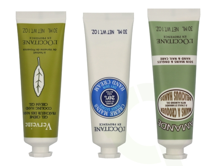 L\'Occitane Soft Hands Trio Set 90 ml Almond Delicious 30ml / Shea Butter 30ml / Verveine Cooling 30ml i gruppen HELSE OG SKJØNNHET / Manikyr/pedikyr / Håndkrem hos TP E-commerce Nordic AB (D23654)