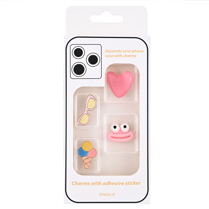Onsala Charms Pimp Your Phone Metall og Plast 4stk i gruppen SPORT, FRITID & HOBBY / Morsomme produkter / Morsomme produkter hos TP E-commerce Nordic AB (D23717)