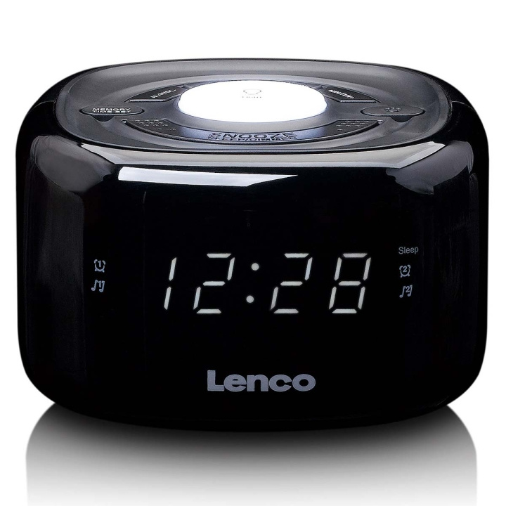 Lenco FM-klokkeradio med nattlys Svart i gruppen HJEM, HUS OG HAGE / Klokker & Teller / Veggklokkene hos TP E-commerce Nordic AB (D23774)