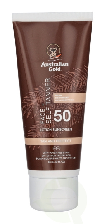 Australian Gold Face + Self Tanner Sunscreen Lotion SPF50 88 ml i gruppen HELSE OG SKJØNNHET / Hudpleie / Soling / Solkrem hos TP E-commerce Nordic AB (D23992)
