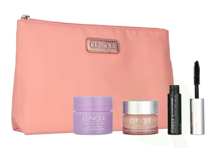 Clinique All About Eyes Set 33.5 ml All About Eyes Gel Cream 15m/Take The Day Off Cleasing Balm 15ml/High Impact Mascara 3,5ml/Bag i gruppen HELSE OG SKJØNNHET / Gavesett / Gavesett for henne hos TP E-commerce Nordic AB (D24060)