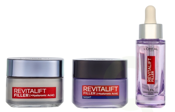 L\'Oreal Revitalift Filler Renew Routine Set 130 ml Day Cream 50ml/Night Cream 50ml/Serum 30ml i gruppen HELSE OG SKJØNNHET / Hår & styling / Hårpleie hos TP E-commerce Nordic AB (D24126)