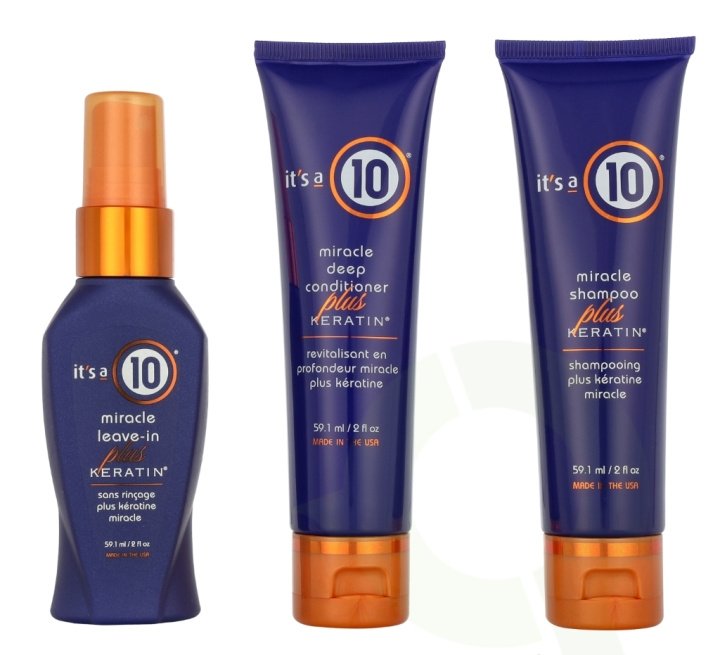 It\'s a 10 Keratin Trail Set 177.3 ml Shampoo 59,1ml/Conditioner 59,1ml/Leave-in 59,1ml i gruppen HELSE OG SKJØNNHET / Hår & styling / Hårpleie hos TP E-commerce Nordic AB (D24154)
