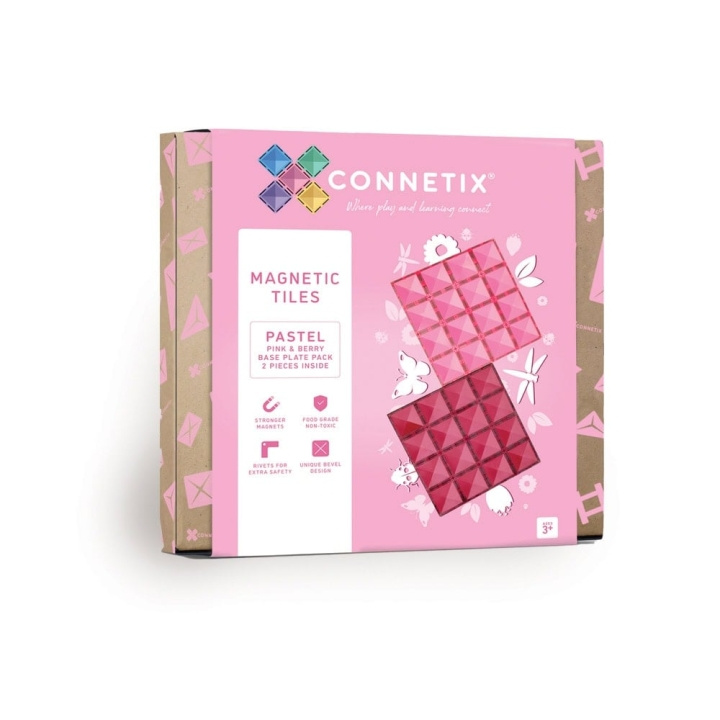 Connetix Underlagsplate - Pastellrosa og bær - (CT-P-PB002-BP) i gruppen LEKER, BARN OG BABY / Leker / Lekesett hos TP E-commerce Nordic AB (D24234)