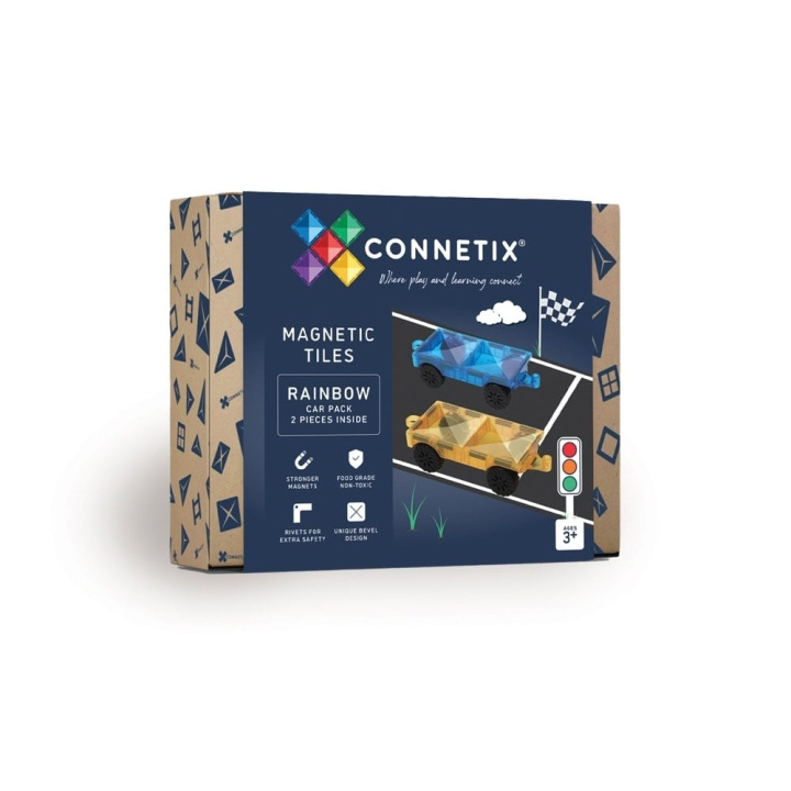 Connetix Regnbuebilpakke 2 deler - (CT-R-00002-CA) i gruppen LEKER, BARN OG BABY / Leker / Lekesett hos TP E-commerce Nordic AB (D24244)