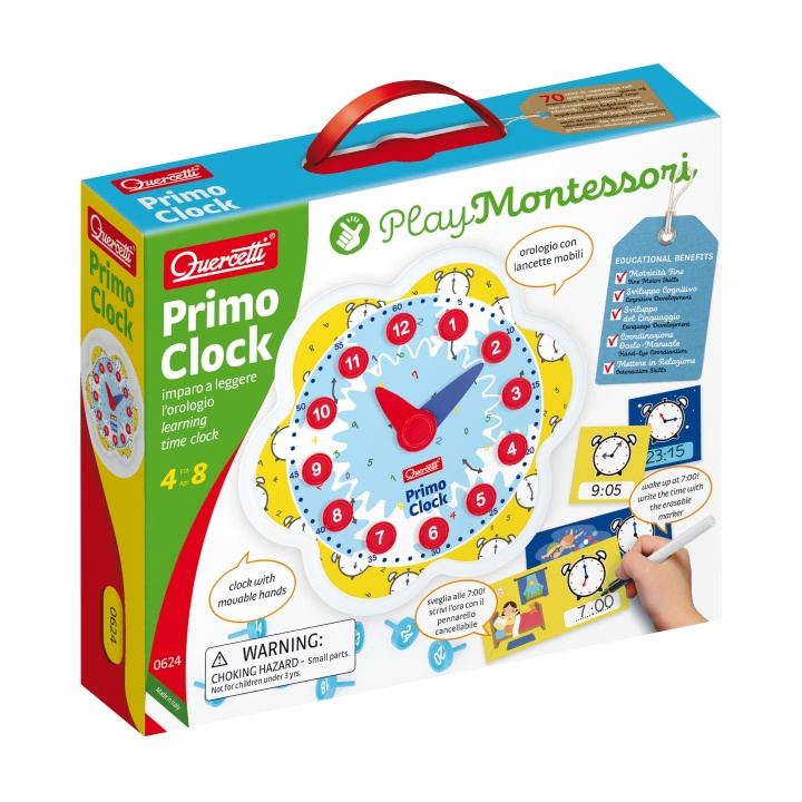 Quercetti Play Montessori Primo-klokke - (QU-0624) i gruppen LEKER, BARN OG BABY / Spill / Brettspill hos TP E-commerce Nordic AB (D24264)