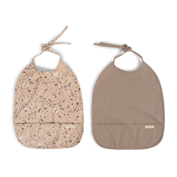 Filibabba Smekke med bånd 2-pakning - Little Wonders + Warm Grey - 6-36 m i gruppen LEKER, BARN OG BABY / Spise & drikke / Smekker hos TP E-commerce Nordic AB (D24267)