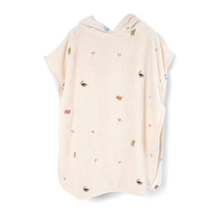 Filibabba Brodert strandponcho - Hvit - 12-60 m (FI-03575) i gruppen LEKER, BARN OG BABY / Barnetekstiler hos TP E-commerce Nordic AB (D24287)