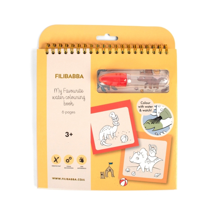 Filibabba Min favoritt vannfargeleggingsbok - Dinos (FI-03583) i gruppen LEKER, BARN OG BABY / Leker / Håndtverk hos TP E-commerce Nordic AB (D24307)