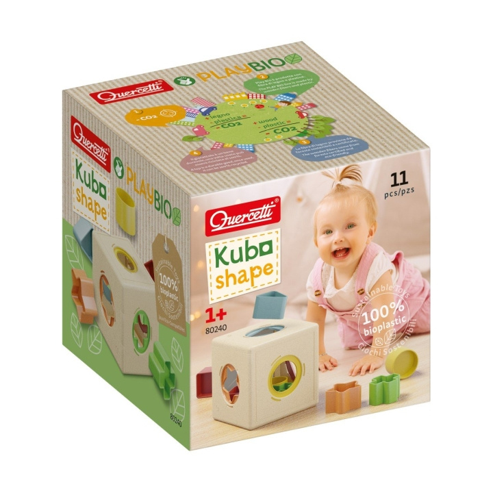 Quercetti PlayBio Kubo Shape Sorter - (QU-80240) i gruppen LEKER, BARN OG BABY / Babyleker (0-3 år) / Aktivitetsleker hos TP E-commerce Nordic AB (D24358)