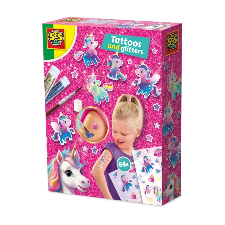 SES Creative Tattoos and Glitter Unicorn - (S14724) i gruppen LEKER, BARN OG BABY / Leker / Håndtverk hos TP E-commerce Nordic AB (D24401)