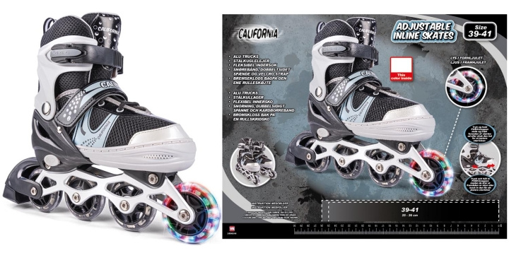 California Inliners w/light size 39-41 - Black (24944) i gruppen LEKER, BARN OG BABY / Uteleker / Sport & spill hos TP E-commerce Nordic AB (D24504)