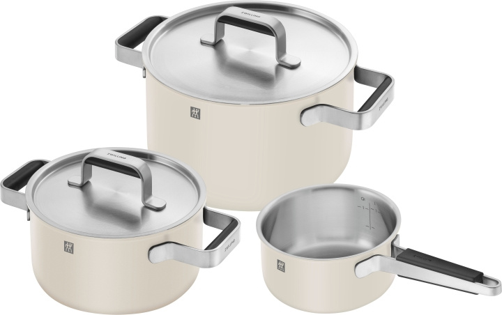 Zwilling Pure Gryte- og pannesett - Elfenben-Hvid - 3 deler, 18/10 rustfritt stål i gruppen HJEM, HUS OG HAGE / Kjøkkenutstyr / Stekepanner hos TP E-commerce Nordic AB (D24628)