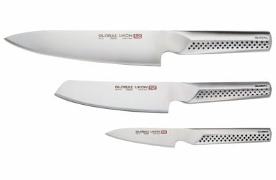 GLOBAL Knivsett - 3 deler GU-01, GUM-10, GUF-30 i gruppen HJEM, HUS OG HAGE / Kjøkkenutstyr / Kjøkkenkniver og knivslipere hos TP E-commerce Nordic AB (D24635)