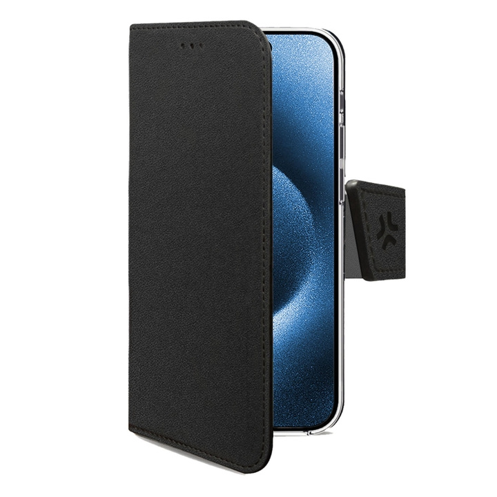 Celly Wally Wallet Case iPhone 17 Pro Svart i gruppen SMARTTELEFON & NETTBRETT / Mobilbeskyttelse / Apple / iPhone 17 hos TP E-commerce Nordic AB (D24778)