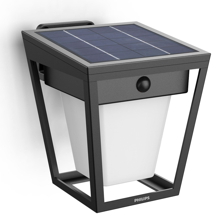 Philips Nissa Vägglampa Solcell LED 250/20lm Svart i gruppen HJEM, HUS OG HAGE / El og belysning / Utendørsbelysning / Fasadebelysning / Med bevegelsessensor hos TP E-commerce Nordic AB (D24805)