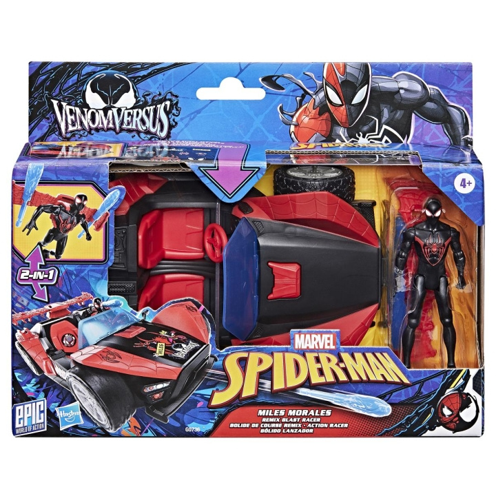 Marvel Spider-Man 4 Inch Venomversus Miles Remix Blast Racer i gruppen LEKER, BARN OG BABY / Leker / Figurer, miniatyrer og tilbehør hos TP E-commerce Nordic AB (D24883)