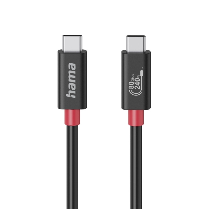Hama Kabel USB-C USB 4.0 Gen4 80 Gbit/S 240W 1.0M Svart i gruppen Datautstyr / Kabler og adaptere / USB / USB-C hos TP E-commerce Nordic AB (D24890)