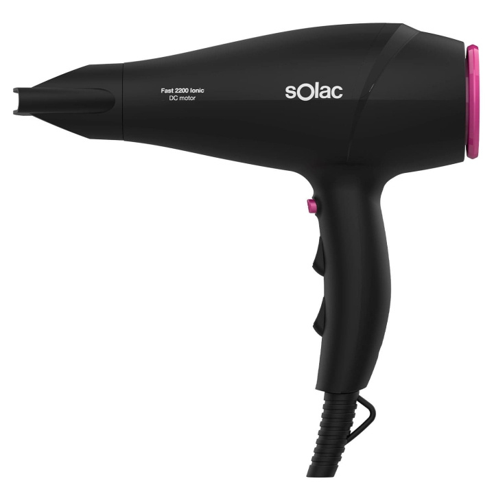 SOLAC Hårføner Rask 2200 Ionic Svart i gruppen HELSE OG SKJØNNHET / Hår & styling / Stylingverktøy / Hårfønere hos TP E-commerce Nordic AB (D24918)