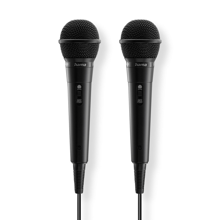 Hama Mikrofon Karaoke Dynamisk Mono 2-Pakning Svart i gruppen Elektronikk / Lyd & Bilde / Håndholdte mikrofoner hos TP E-commerce Nordic AB (D24942)