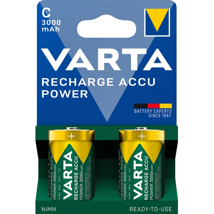Varta Laddningsbart batteri C / LR14 3000 mAh 2-pack i gruppen Elektronikk / Batterier & Ladere / Batterier / Andre hos TP E-commerce Nordic AB (D25027)