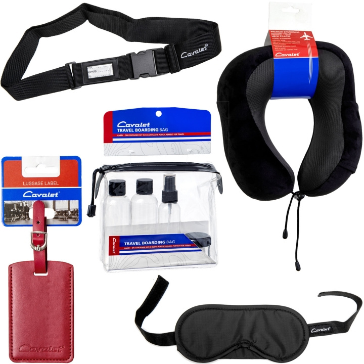 Cavalet Resekit 8 (Nackkudde, Reseflaskor, Bagagetag, Bagagerem, Sovmask) i gruppen SPORT, FRITID & HOBBY / Reise / Annet hos TP E-commerce Nordic AB (D25041)
