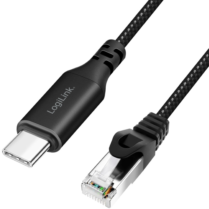 LogiLink USB-C till Nätverkskabel RJ45 1 Gbps Aktiv 2 m i gruppen Datautstyr / Kabler og adaptere / Nettverk hos TP E-commerce Nordic AB (D25075)