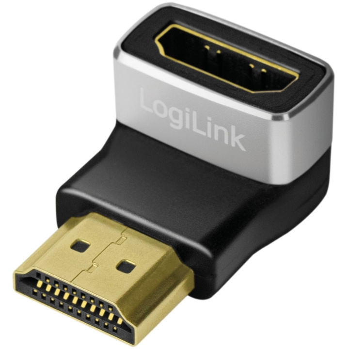 LogiLink HDMI-adapter Vinklad 90° Hane-Hona 8K/60 Hz i gruppen Elektronikk / Kabler og adaptere / HDMI hos TP E-commerce Nordic AB (D25077)