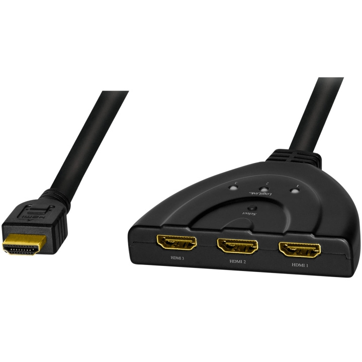 LogiLink HDMI-switch 3-portar Dubbelriktad HDMI 1.4 4K/30 Hz i gruppen Elektronikk / Kabler og adaptere / HDMI hos TP E-commerce Nordic AB (D25079)