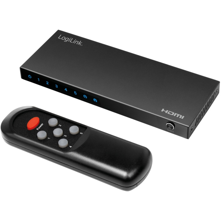 LogiLink HDMI-switch 5-portar HDMI 2.0 4K/60 Hz i gruppen Datautstyr / Kabler og adaptere / HDMI/VGA/DVI-switcher hos TP E-commerce Nordic AB (D25080)