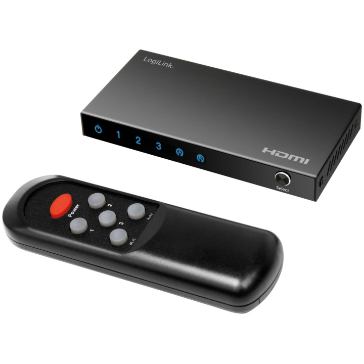 LogiLink HDMI-switch 3-portar HDMI 2.0 4K/60 Hz i gruppen Elektronikk / Kabler og adaptere / HDMI hos TP E-commerce Nordic AB (D25081)