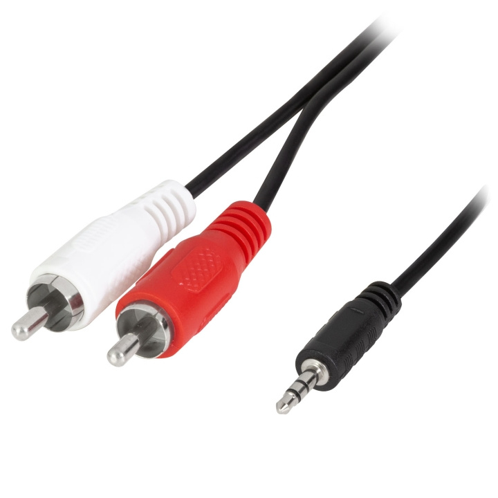 LogiLink Audiokabel 3,5mm-hane - 2 x RCA-hane 1,5m Svart i gruppen Elektronikk / Kabler og adaptere / RCA / Adaptere hos TP E-commerce Nordic AB (D25087)