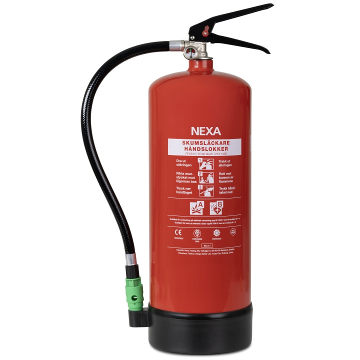 Nexa Brandsläckare Skum Röd 6L 21A 144B i gruppen HJEM, HUS OG HAGE / Alarm, Sikkerhet og overvåking / Brann, røyk, gass / Brannslukkningsapparat hos TP E-commerce Nordic AB (D25091)