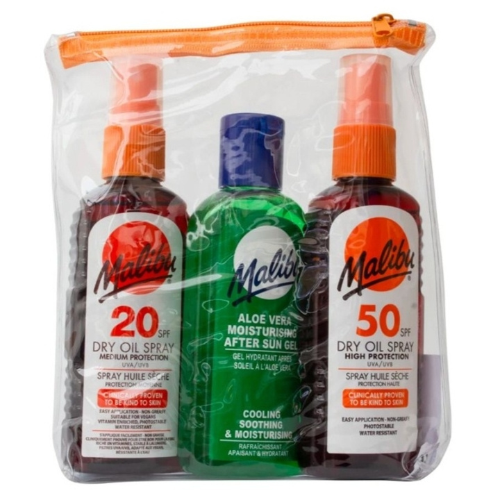 Malibu Dry Oil SPF20 & SPF50 + After Sun 3-pack i gruppen HELSE OG SKJØNNHET / Hudpleie / Soling / Solkrem hos TP E-commerce Nordic AB (D25157)