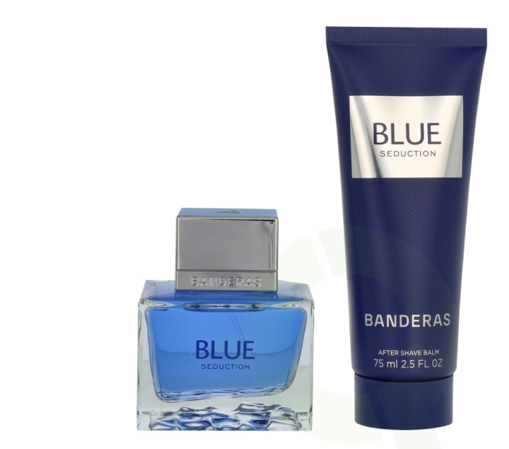 Antonio Banderas A. Banderas Blue Seduction Giftset 125 ml Edt Spray 50 ml/After Shave Balm 75 ml i gruppen HELSE OG SKJØNNHET / Duft og parfyme / Parfyme / Parfymebokser hos TP E-commerce Nordic AB (D25421)