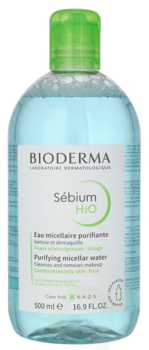 Bioderma Sebium H2O Micellar Water 500 ml i gruppen HELSE OG SKJØNNHET / Makeup / Sminkefjerner hos TP E-commerce Nordic AB (D25639)