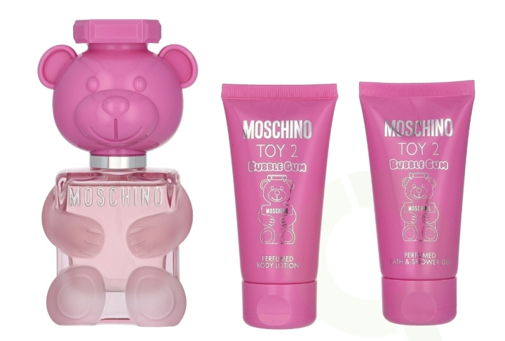 Moschino Toy 2 Bubble Gum Giftset 150 ml Edt Spray 50ml/Scented Shower Gel 50ml/Scented Body Milk 50ml i gruppen HELSE OG SKJØNNHET / Duft og parfyme / Parfyme / Parfymebokser hos TP E-commerce Nordic AB (D25643)