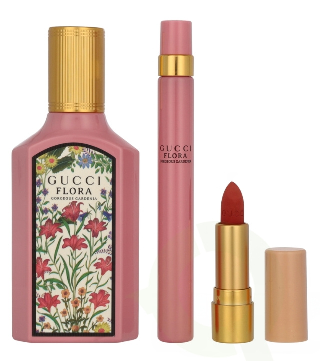Gucci Flora Gorgeous Gardenia Giftset 60 ml Edp Spray 50ml/ Edp Spray 10ml i gruppen HELSE OG SKJØNNHET / Gavesett / Gavesett for henne hos TP E-commerce Nordic AB (D25869)