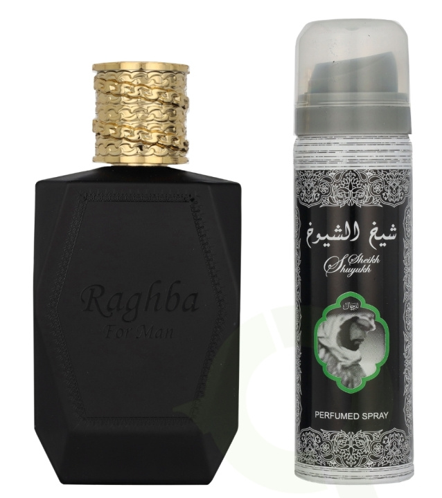Lattafa Raghba For Man Giftset 150 ml Edp Spray 100ml/Deodorant Spray 50ml i gruppen HELSE OG SKJØNNHET / Gavesett / Gavesett for ham hos TP E-commerce Nordic AB (D25903)