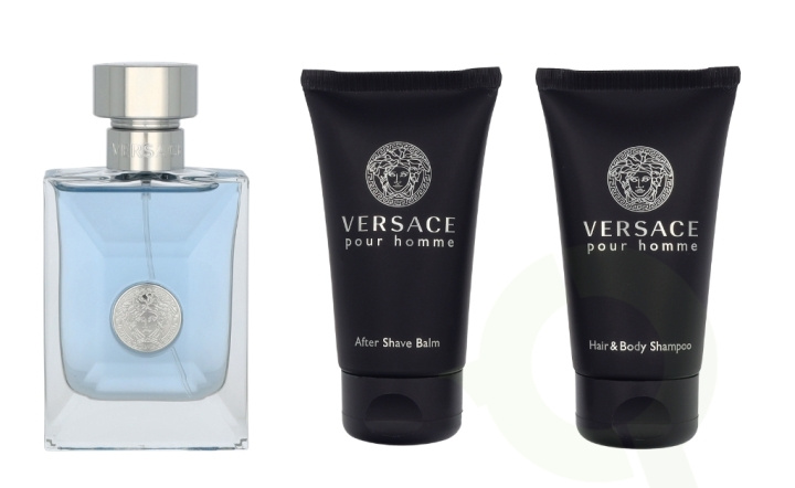 Versace Pour Homme Giftset 150 ml Edt Spray 50ml/Hair & Body Shampoo 50ml/After Shave Balm 50ml i gruppen HELSE OG SKJØNNHET / Duft og parfyme / Parfyme / Parfyme for han hos TP E-commerce Nordic AB (D25911)
