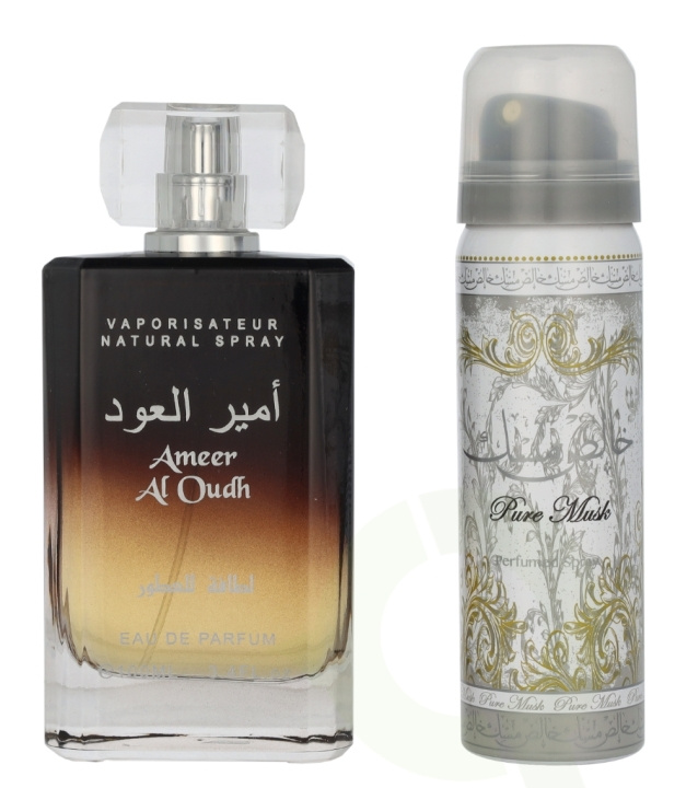 Lattafa Ameer Al Oudh Giftset 150 ml Edp Spray 100ml/Deo Spray 50ml i gruppen HELSE OG SKJØNNHET / Duft og parfyme / Parfyme / Unisex hos TP E-commerce Nordic AB (D25920)