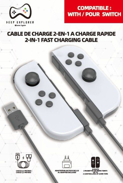 2 in 1 Charger (Switch) i gruppen Elektronikk / TV-spill & tilbehør / Nintendo Switch / Spel hos TP E-commerce Nordic AB (D26993)