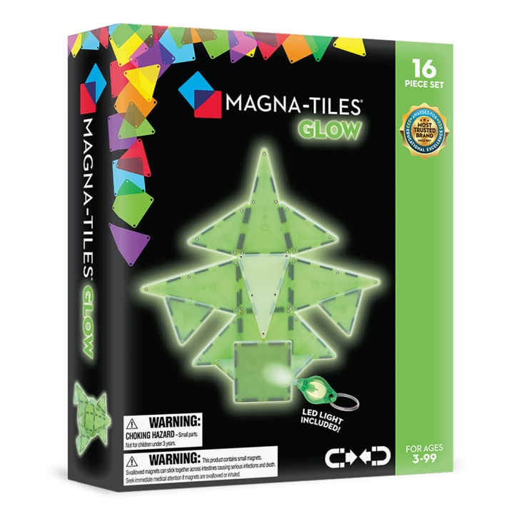 Magna Tiles MAGNA-TILES - Glow 16-delt sett (90215) i gruppen LEKER, BARN OG BABY / Leker / Byggeleker / Byggeklosser hos TP E-commerce Nordic AB (D27634)