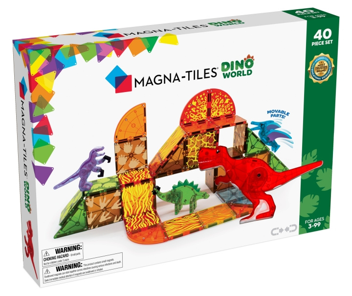 Magna Tiles Magna-Tiles - Dino World 40-delt sett (90232) i gruppen LEKER, BARN OG BABY / Leker / Byggeleker / Byggeklosser hos TP E-commerce Nordic AB (D27639)